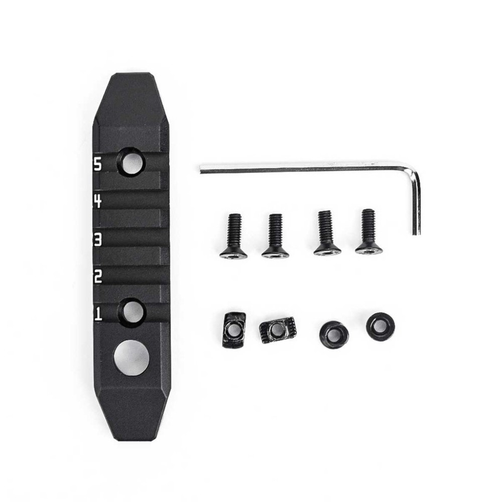 RAIL METAL 5 HUECOS M-LOK/KEYMOD ALUMINIO NEGRO