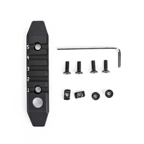 RAIL METAL 5 HUECOS M-LOK/KEYMOD ALUMINIO NEGRO