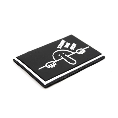 PARCHE PVC 3D NARIZOTA KILROY WAS HERE NEGRO-BLANCO