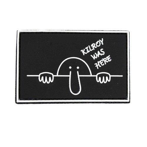 PARCHE PVC 3D NARIZOTA KILROY WAS HERE NEGRO-BLANCO
