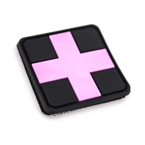 PARCHE PVC MEDICO NEGRO-ROSA
