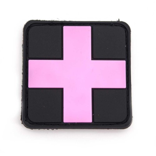 PARCHE PVC MEDICO NEGRO-ROSA