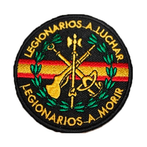 PARCHE BORDADO LEGIONARIOS A LUCHAR CON VELCRO NEGRO-AMARILLO