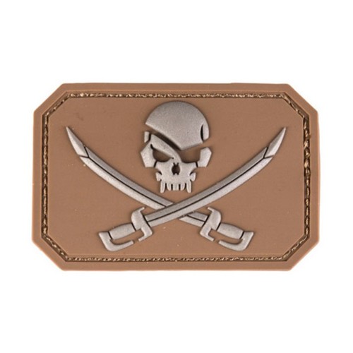 PARCHE PVC PIRATA SKULL SABLES MILTEC COYOTE