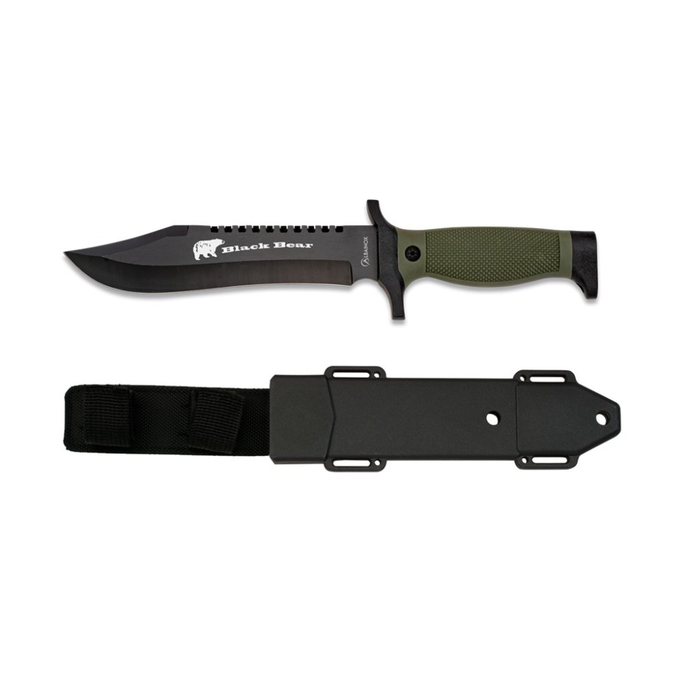 CUCHILLO ALBAINOX SIERRA 18CM C/FUNDA ABS NEGRO-VERDE