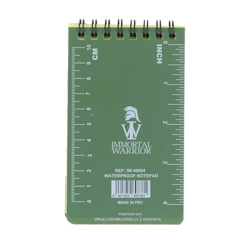 LIBRETA WATERPROOF IMMORTAL 12 X 8 CM VERDE