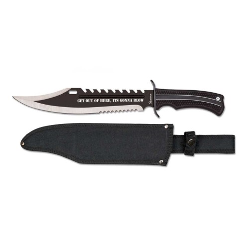CUCHILLO ALBAINOX TÁCTICO PUÑO GOMA 29CM NEGRO
